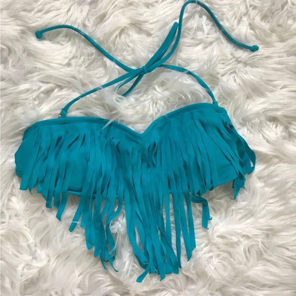 ROXY Caribbean Blue Fringe Bikini Top - Picture 8 of 9